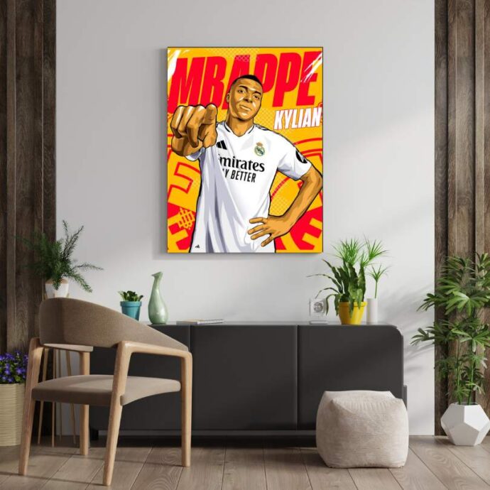 Kylian Mbappé au Real Madrid : Art Mural Artistique