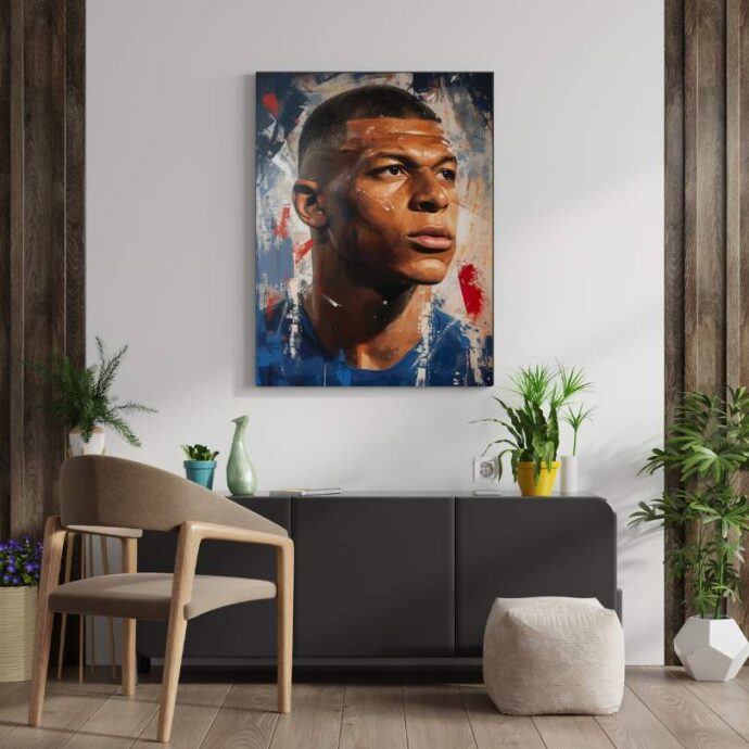 Kylian Mbappé : Icône du Football Français - Art Mural