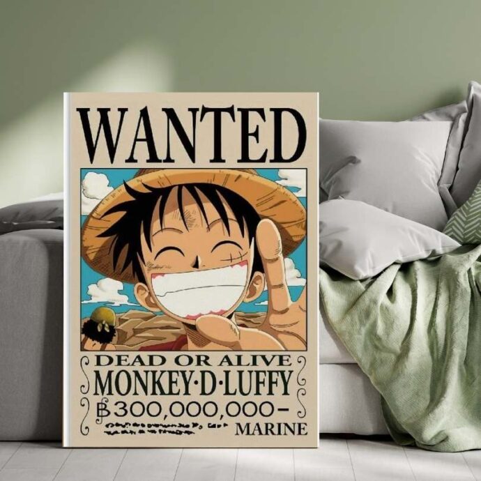 Tableau Monkey D. Luffy Wanted – Affiche Prime One Piece