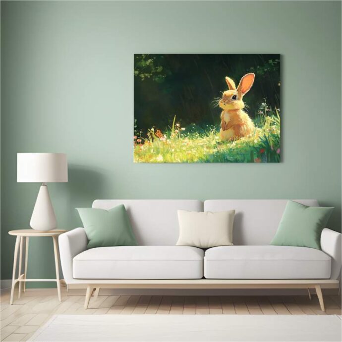 Tableau Décoratif Lapin dans la Nature