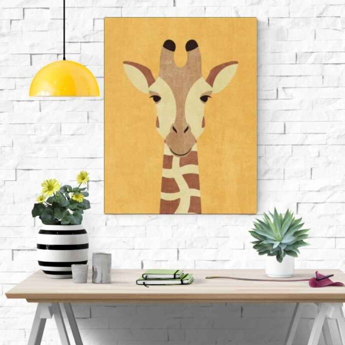 Tableau Décoratif "Tête de Girafe Élégante" – Une Touche de Nature Sauvage