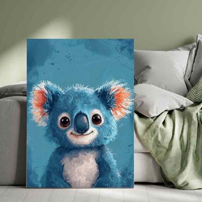 Tableau Décoratif Koala Souriant – Douceur et Joie pour Chambre d’Enfant